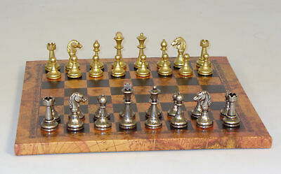 Worldwise Small Staunton Chess Set With Antique Map Board